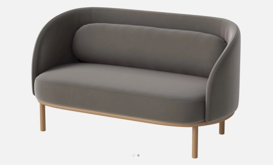 BOLIA skandynawska  sofa 2-osobowa FUUGA z olejowanymi nóżkami