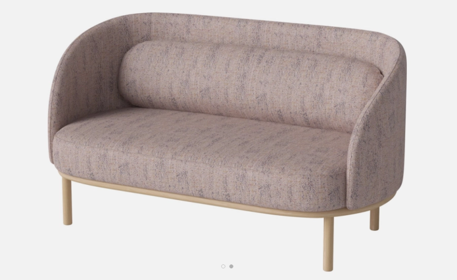 BOLIA skandynawska  sofa 2-osobowa FUUGA z białymi, olejowanymi nóżkami