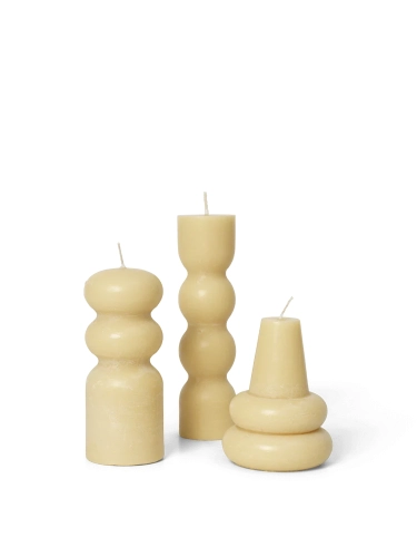 FERM LIVING świece TORNO 3 sztuki słomkowe