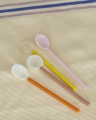 Glass Spoons Duo light pink and bright orange_Glass Spoons Round bright yellow and brown_Canteen Tea Towel cream and blue.jpg