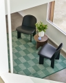 Small Check Rug 140x200 green_Chisel Lounge Chair front uph Sense black black wb lacquered oak.jpg