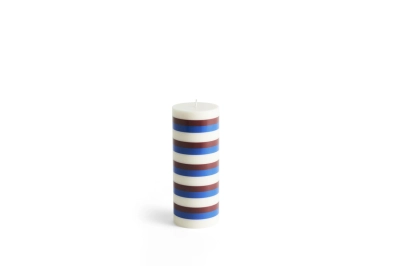 HAY świeca COLUMN off white - niebieska - brązowa M
