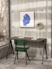 Pyramid Table 01 smoked oak tabletop black frame_Result Chair forest green wb lacquer oak seat black frame_Matin Flush Mount white shade.jpg