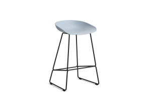 HAY krzesło barowe ABOUT A STOOL AAS38 LOW  slate blue 2.0 / czarna podstawa 