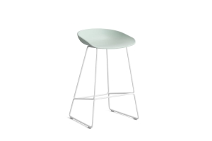 HAY krzesło barowe ABOUT A STOOL AAS38 LOW dusty mint 2.0 / biała podstawa 