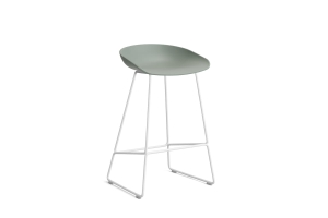 HAY krzesło barowe ABOUT A STOOL AAS38 LOW fall green 2.0 / biała podstawa 