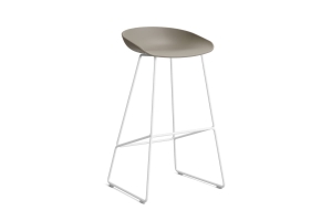 HAY krzesło barowe ABOUT A STOOL AAS38 HIGH khaki  2.0 / biała podstawa