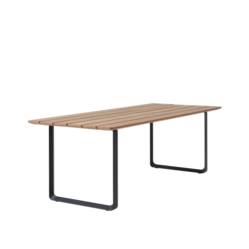 MUUTO stół ogrodowy 70/70 czarny / Sapele Mahogany