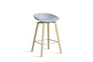 HAY krzesło barowe ABOUT A STOOL AAS32 LOW slate blue 2.0 / lakierowany dąb