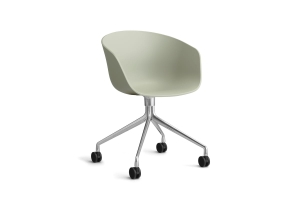 HAY krzesło obrotowe na 4 kółkach ABOUT A CHAIR AAC24 pastel green 2.0 / srebrny