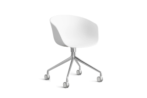HAY krzesło obrotowe na 4 kółkach ABOUT A CHAIR AAC24 white 2.0 / srebrny