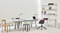 Boa Table white laminate metallic grey powder coated frame_Pier System 122 PS white powder coated steel clear anodised alu profiles.jpg