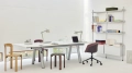 Boa Table white laminate metallic grey powder coated frame_Pier System 122 PS white powder coated steel clear anodised alu profiles.jpg