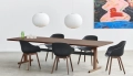 AAC 212 black 2.0 shell wb lacquer walnut base_Passerelle Table wb lacquer walnut black powder coated crossbar_Nelson Ball Bubble Pendant M.jpg