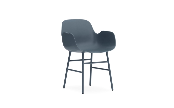 NORMANN COPENHAGEN krzesło z podłokietnikami FORM stal/niebieskie