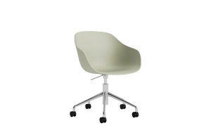 HAY krzesło obrotowe na 5 kółkach z regulacją wysokości ABOUT A CHAIR AAC252 pastel green 2.0 / srebrny