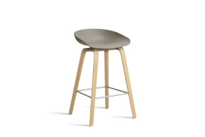 HAY krzesło barowe ABOUT A STOOL AAS32 LOW khaki  2.0 / lakierowany dąb