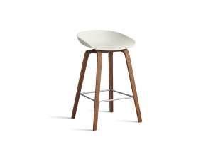 HAY krzesło barowe ABOUT A STOOL AAS32 LOW melange cream  2.0 / lakierowany orzech