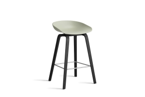 HAY krzesło barowe ABOUT A STOOL AAS32 LOW pastel green  2.0 / czarny dąb