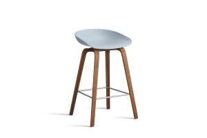 HAY krzesło barowe ABOUT A STOOL AAS32 LOW slate blue 2.0 / lakierowany orzech
