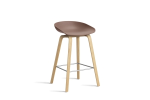 HAY krzesło barowe ABOUT A STOOL AAS32 LOW soft brick 2.0 / lakierowany dąb