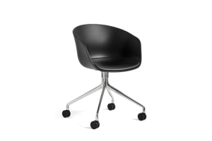 HAY krzesło obrotowe na 4 kółkach siedzisko tapicerowane ABOUT A CHAIR AAC24 black 2.0 / srebrny różne kolory
