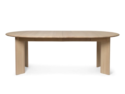 FERM LIVING stół rozkładany BEVEL Ø117-217 cm buk bielony 
