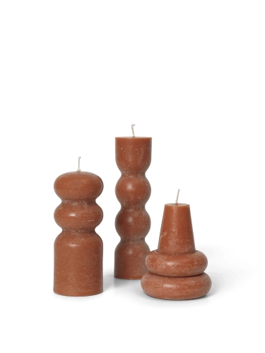 FERM LIVING świece TORNO 3 sztuki bursztynowe