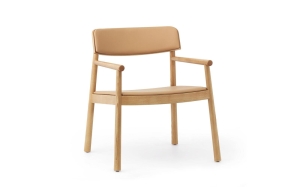 NORMANN COPENHAGEN fotel tapicerowany TIMB złocisty / karmel