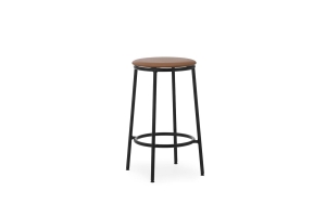 NORMANN COPENHAGEN krzesło barowe tapicerowane CIRCA 65 cm skóra koniak