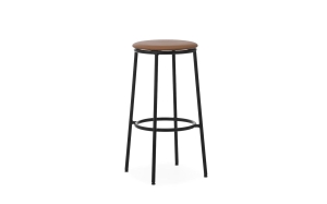 NORMANN COPENHAGEN krzesło barowe tapicerowane CIRCA 75 cm skóra koniak