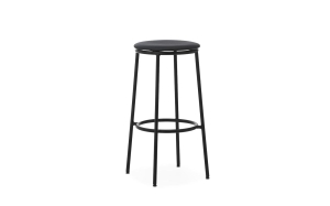 NORMANN COPENHAGEN krzesło barowe tapicerowane CIRCA 75 cm skóra czarna