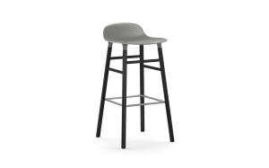 NORMANN COPENHAGEN krzesło barowe FORM WOOD 75 cm czarny dąb / szare