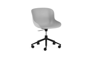 NORMANN COPENHAGEN krzesło na kółkach z regulowaną wysokością HYG 5W czarne aluminium / szare