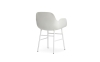 NORMANN COPENHAGEN krzesło z podłokietnikami FORM stal/białe