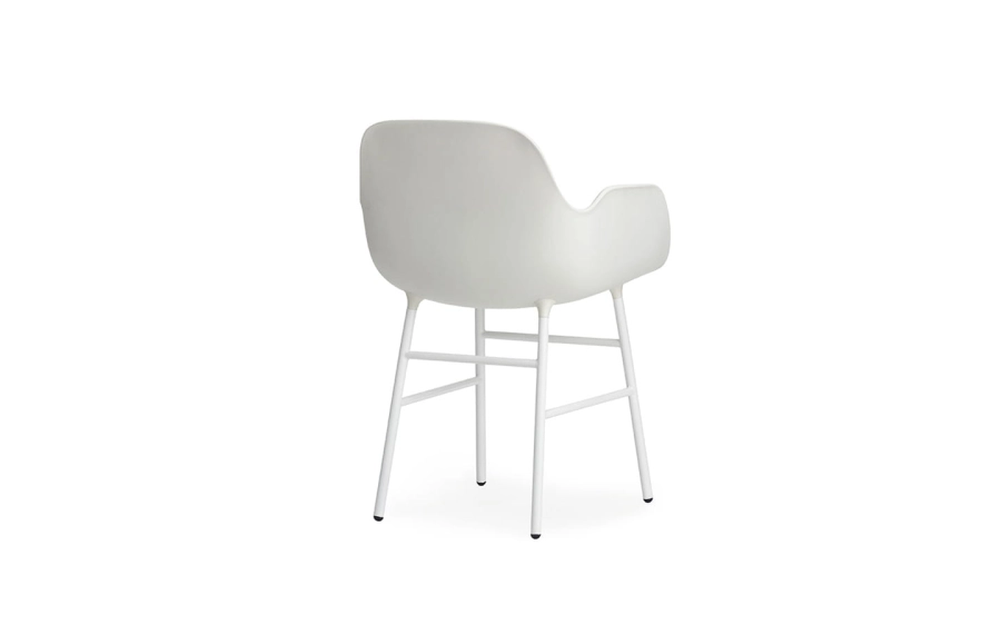 NORMANN COPENHAGEN krzesło z podłokietnikami FORM stal/białe