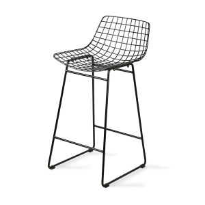 HK LIVING krzesło barowe WIRE czarne (2 szt.)