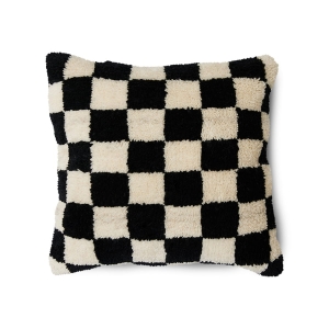 HK LIVING poduszka WOOLEN czarno-biała