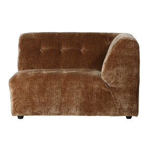 HK LIVING sofa VINT element prawy 1,5-osobowy stare złoto