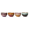 HK LIVING miski ceramiczne GEYSER 70's zestaw 4 sztuk