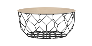 BOLIA stolik COMB ROUND czarny / dąb bielony