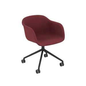 MUUTO krzesło z podłokietnikami tapicerowane na kółkach FIBER różne kolory