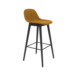 MUUTO stołek barowy tapicerowany z oparciem FIBER WOOD 75 cm różne kolory