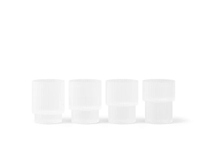 FERM LIVING szklanki  RIPPLE SMALL mrożone szkło zestaw 4 szt.