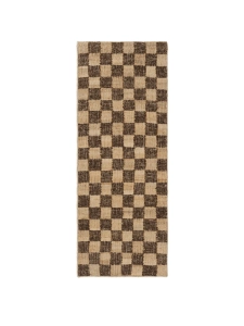 FERM LIVING dywan / bieżnik CHECK WOOL JUTE brązowy