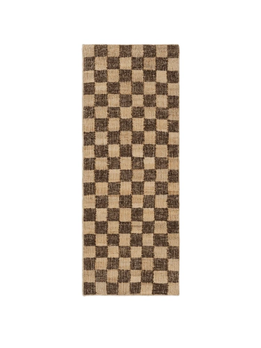 FERM LIVING dywan / bieżnik CHECK WOOL JUTE brązowy