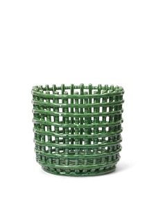 FERM LIVING doniczka/kosz CERAMIC BASKET zielony L