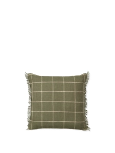 FERM LIVING poduszka CALM oliwkowa / offwhite