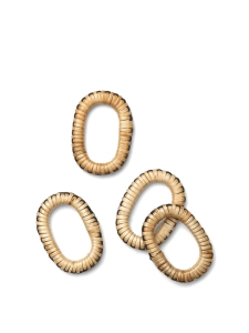 FERM LIVING pierścienie na serwetki WEAVE zestaw 4 sztuk czarne