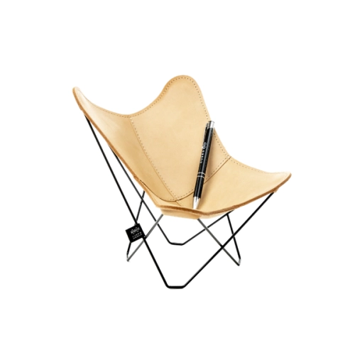 CUERO DESIGN miniatura fotela MARIPOSA crude nature